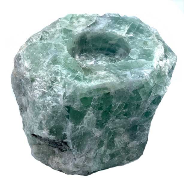 (image for) 3-5" Rough Fluorite tealight holder